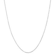 1mm Thin Italian Sterling Silver Cable Chain Necklace for Women and Men, 18-Inch